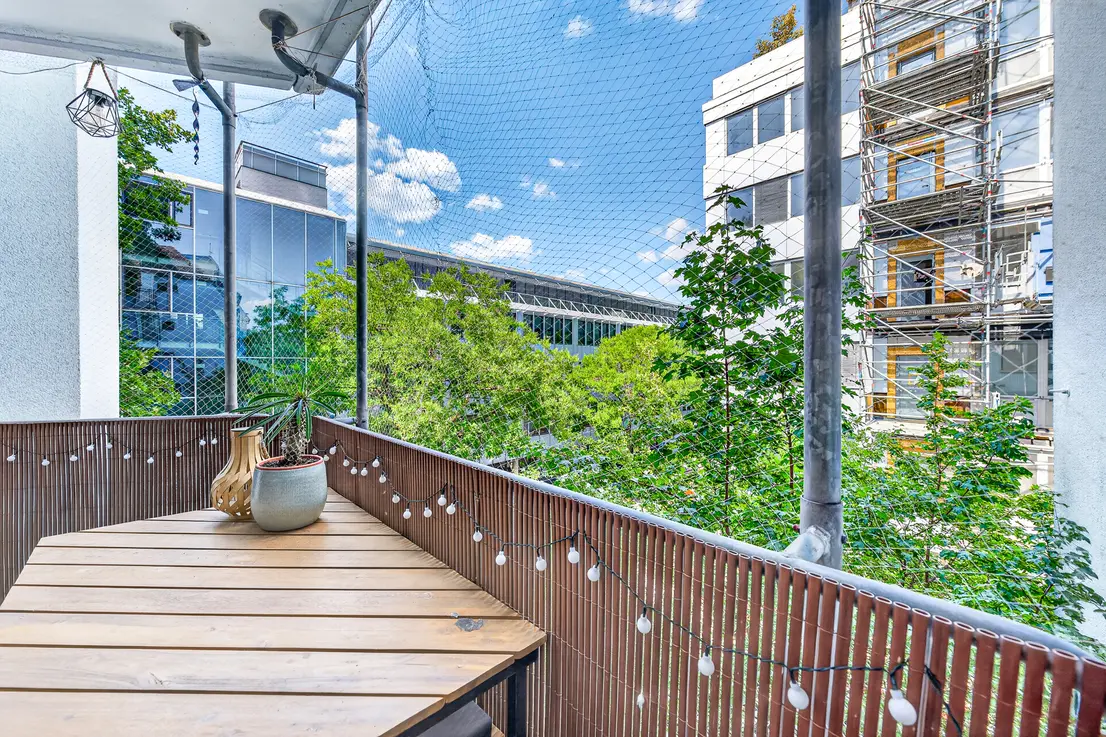Balkon vom Schlafzimmer aus